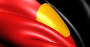 Image of an Aboriginal flag stylised