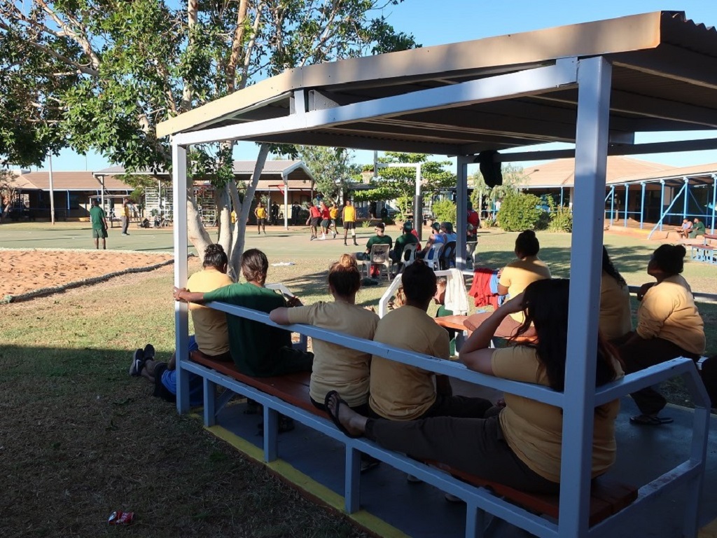 Image of women watching basketball at Roebourne Regional Prison