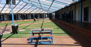 Image of Men's yard and cell doors in Unit 1 at Roebourne Regional Prison