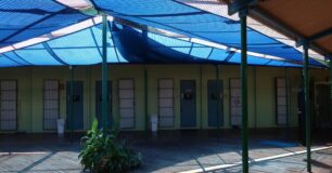 Image of Women's yard and cell doors at Roebourne Regional Prison