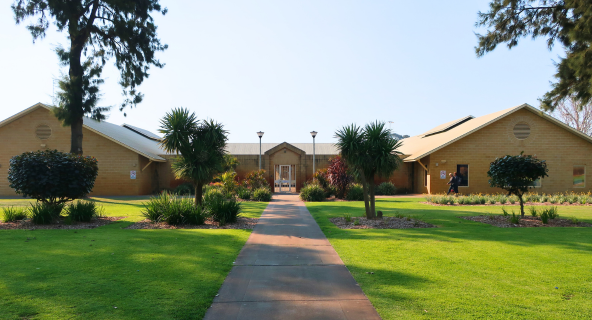 A photo of the Casuarina Prison administration building.