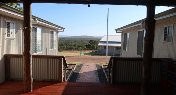 A photo of administration buildings at Pardelup Prison Farm.