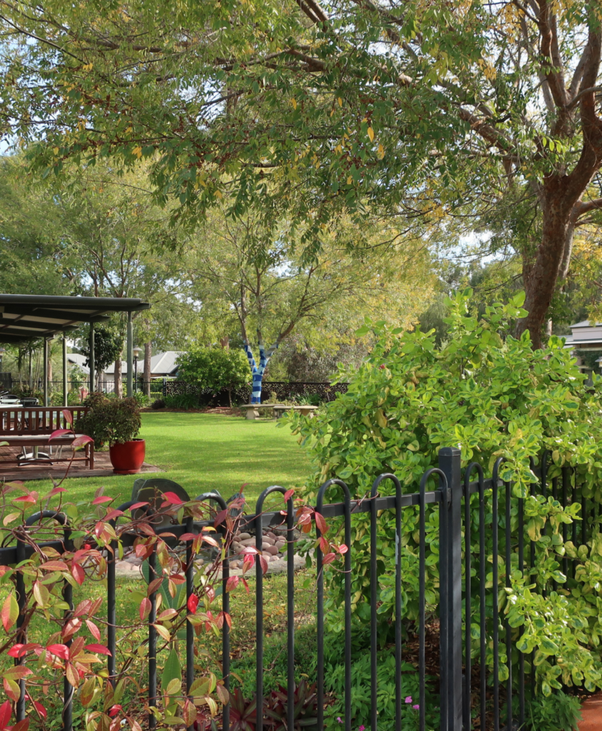 Image of the garden outside the cafeteria at Boronia Pre-release Centre for Women